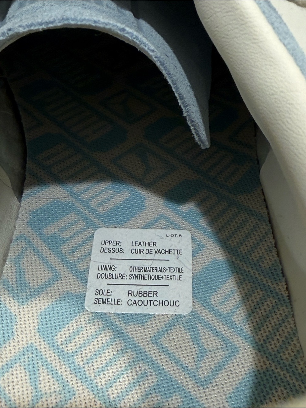Puma Light Blue Suede Palermo Sneakers with Cream Laces - Picture 6 of 7
